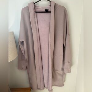 Mauve Open-Front Cozy Cardigan